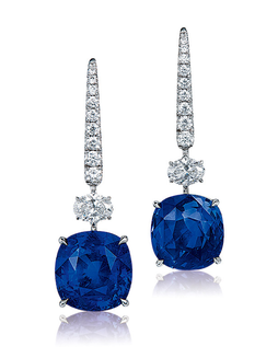 7.89及7.85克拉斯里兰卡「皇家蓝」蓝宝石配钻石耳环，未经加热