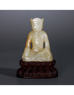 白玉雕地藏王菩萨坐像