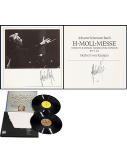 “世界著名指挥大师”卡拉扬（Herbert von Karajan）亲笔签名黑胶唱片两套，附证书
