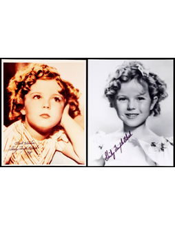 “美国著名童星”秀兰·邓波儿（Shirley Temple）亲笔签名照2张