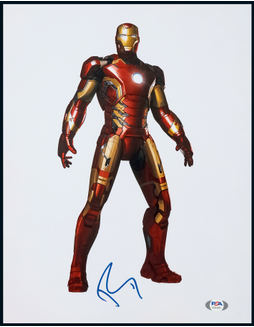 “美国著名男星”小罗伯特·唐尼（Robert Downey Jr.）亲笔签名《钢铁侠》剧照，附证书
