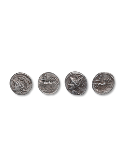 古罗马共和时期罗马女神银币二枚