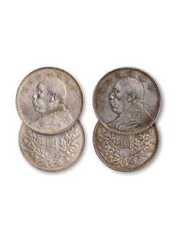 1914-21年民国三年及十年袁世凯像壹圆银币一组二枚