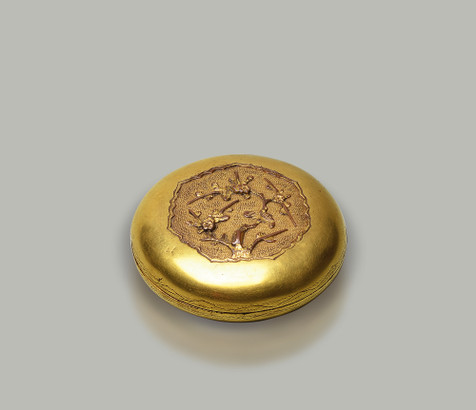 铜鎏金香盒