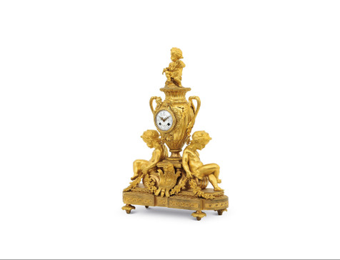 法国 拿破仑三世时期 路易十六风格铜鎏金座钟