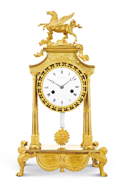 法国 复辟时期 铜鎏金柱廊钟