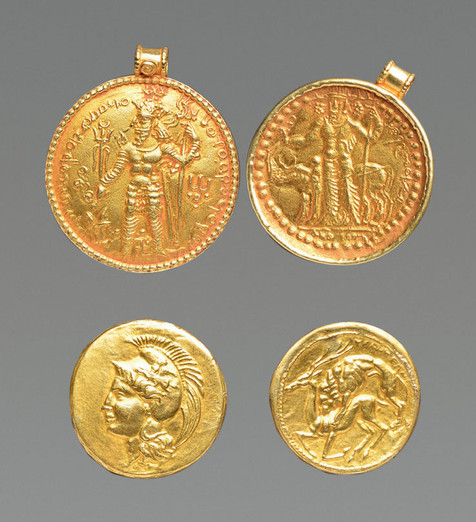 古代丝绸之路金币二枚