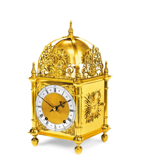 英国 铜鎏金灯笼式台钟 约1890-1900年制