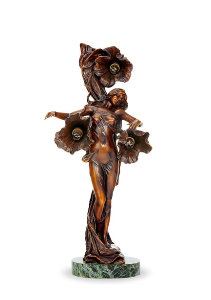 欧洲 铜质 舞女小雕塑台灯 