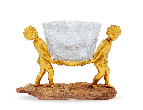 法国 铜鎏金水晶装饰盛碗 约1850-1870年制