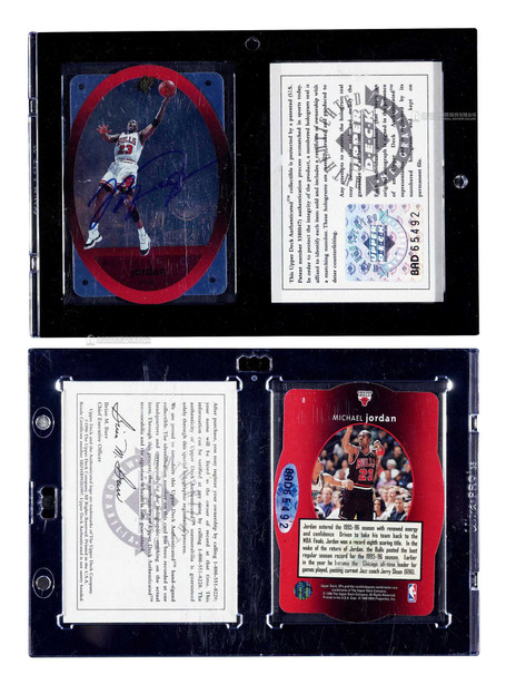 1995-96赛季 Upper Deck SPx系列 迈克尔·乔丹（Michael Jordan）签字球星卡，附Upper Deck Authentic证书