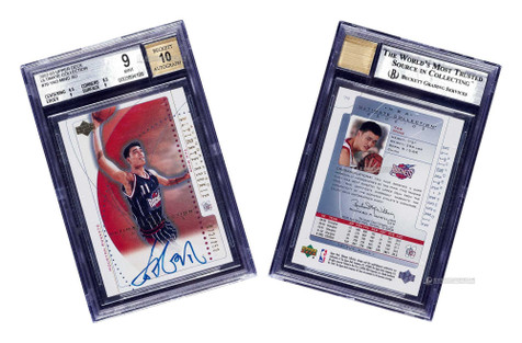 2002-03赛季 Upper Deck Ultimate Collection系列 姚明（Yao Ming）新秀签字球星卡，限量250张，BGS评级9分，墨迹10分
