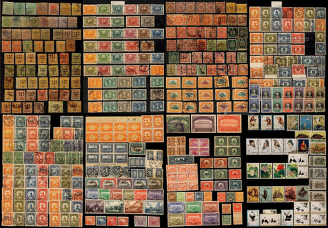 清代民国新中国新、旧邮票一厚本约3000枚