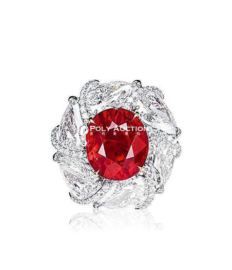 Faidee设计 5.02克拉椭圆形缅甸红宝石戒指