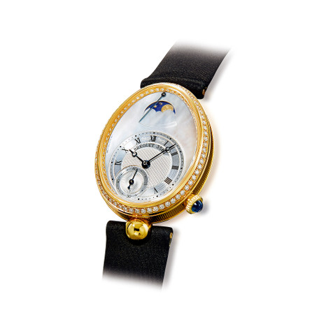 宝玑 纳布勒斯皇后系列 18K黄金 女款自动上弦腕表 月相显示 动力储存功能