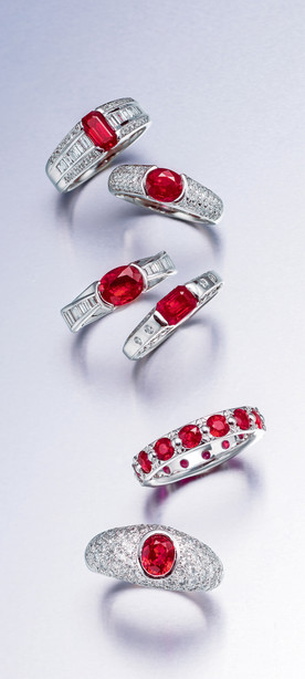 红宝石配钻石戒指 部分为品牌设计