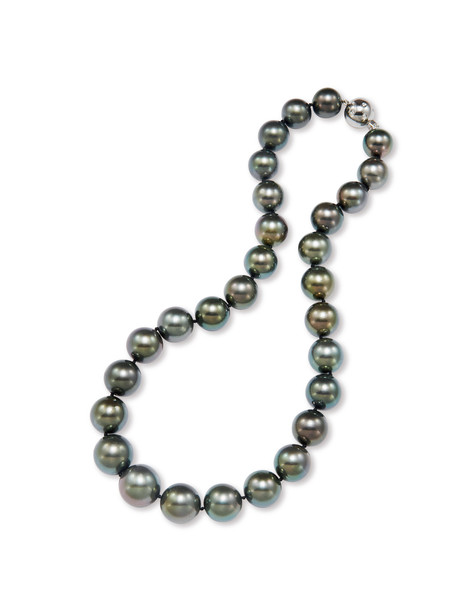 黑色大溪地珍珠项链 约16.5-13.1mm