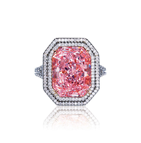 卓尔不凡 Adler设计 约11.1克拉淡彩粉色VS2净度钻石配钻石戒指