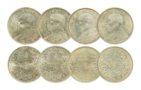 1914年 中华民国三年袁世凯像壹圆银币一组四枚