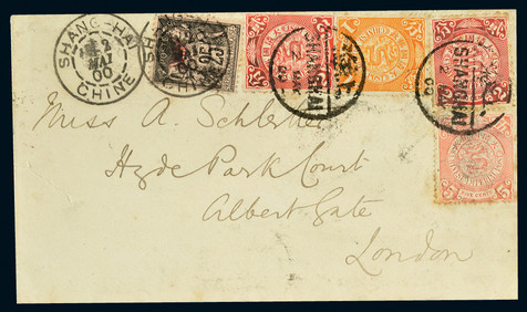 1900年上海寄英国伦敦平信封