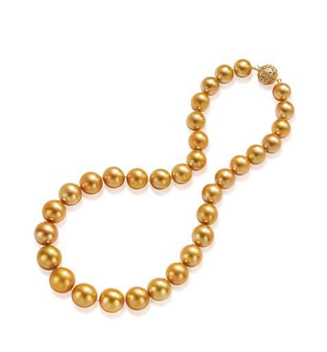 金色南洋珍珠项链 约15.20-12.00mm