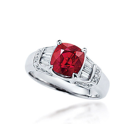 卡地亚设计  Cartier 3.08克拉缅甸「鸽血红」红宝石配钻石戒指 未经加热