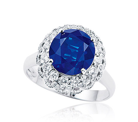 4.46克拉斯里兰卡「皇家蓝」蓝宝石配钻石戒指 未经加热