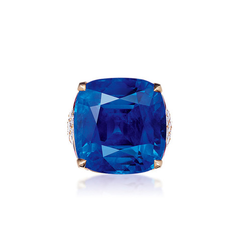 宝格丽（Bvlgari） 45.62克拉「缅甸」蓝宝石配红宝石及钻石戒指, 未经加热