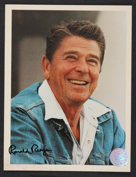 “美国总统”罗纳德•里根（Ronald Reagan）亲笔签名原版照，附证书