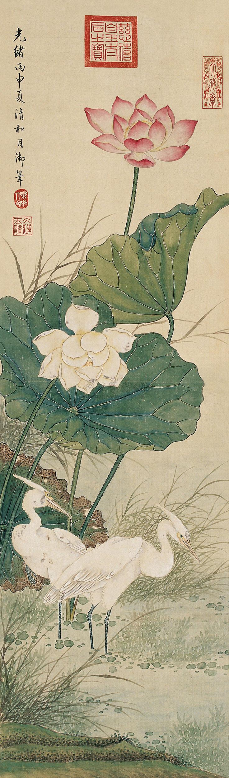 荷花白鹭-中国古代书画-雅昌拍卖