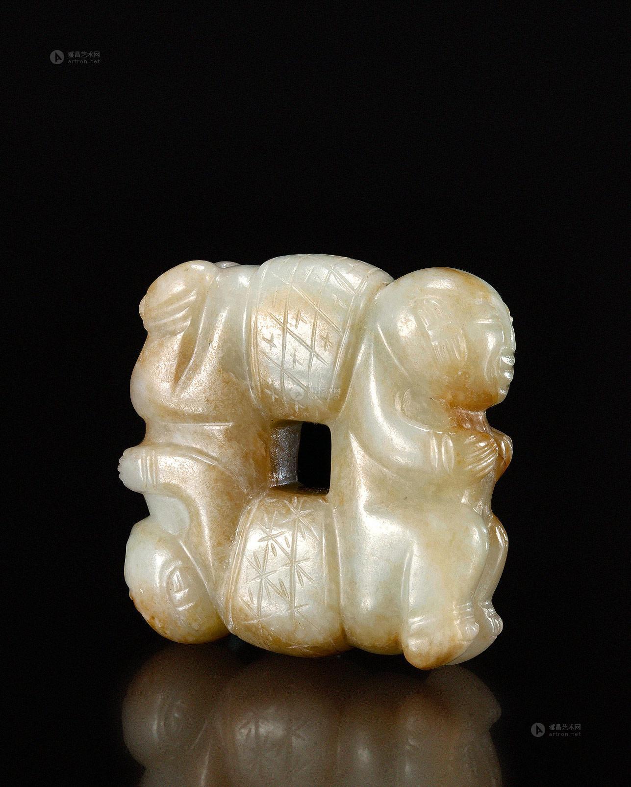 *3270 明 白玉四喜童子