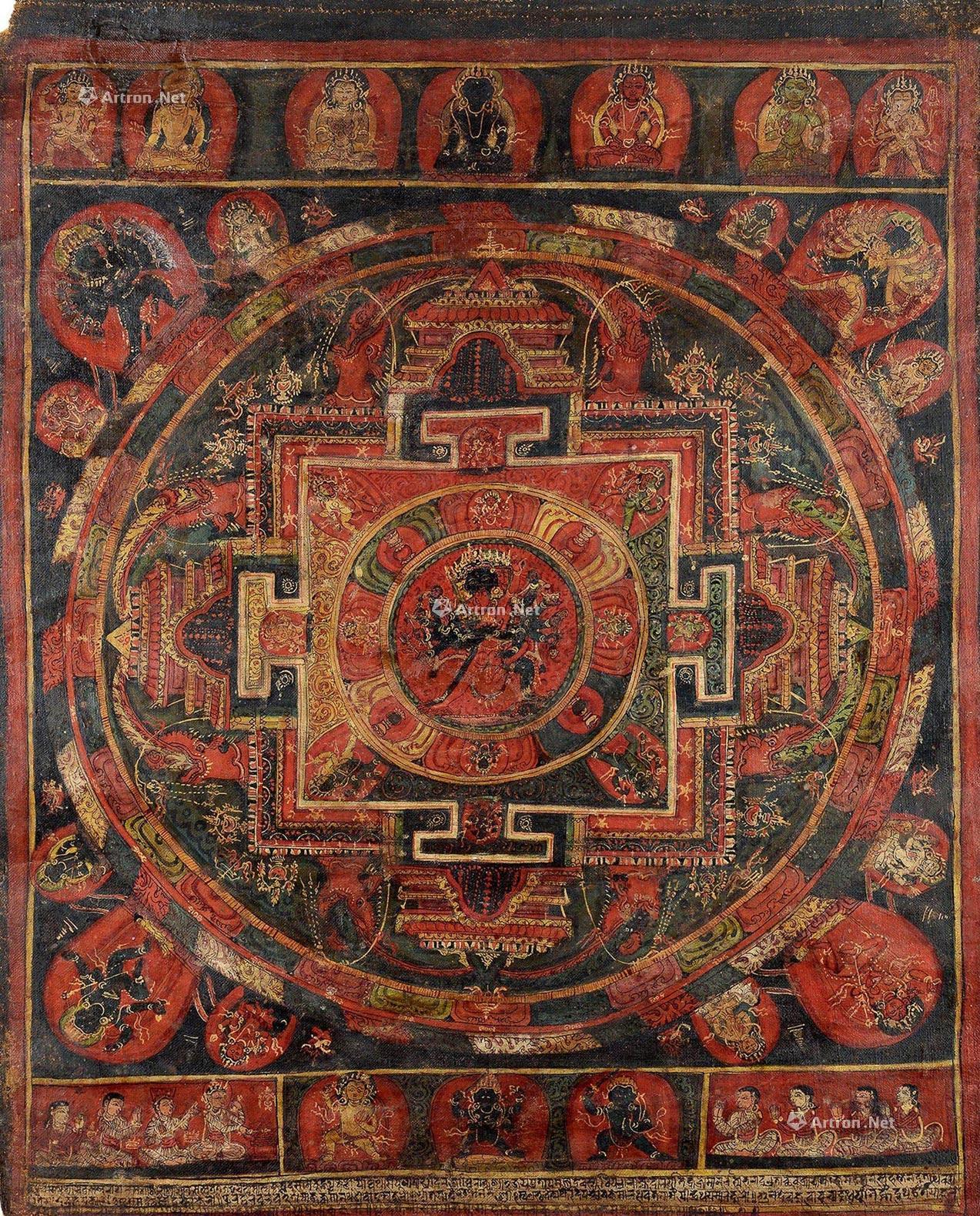 *4468 15世纪 胜乐金刚坛城唐卡