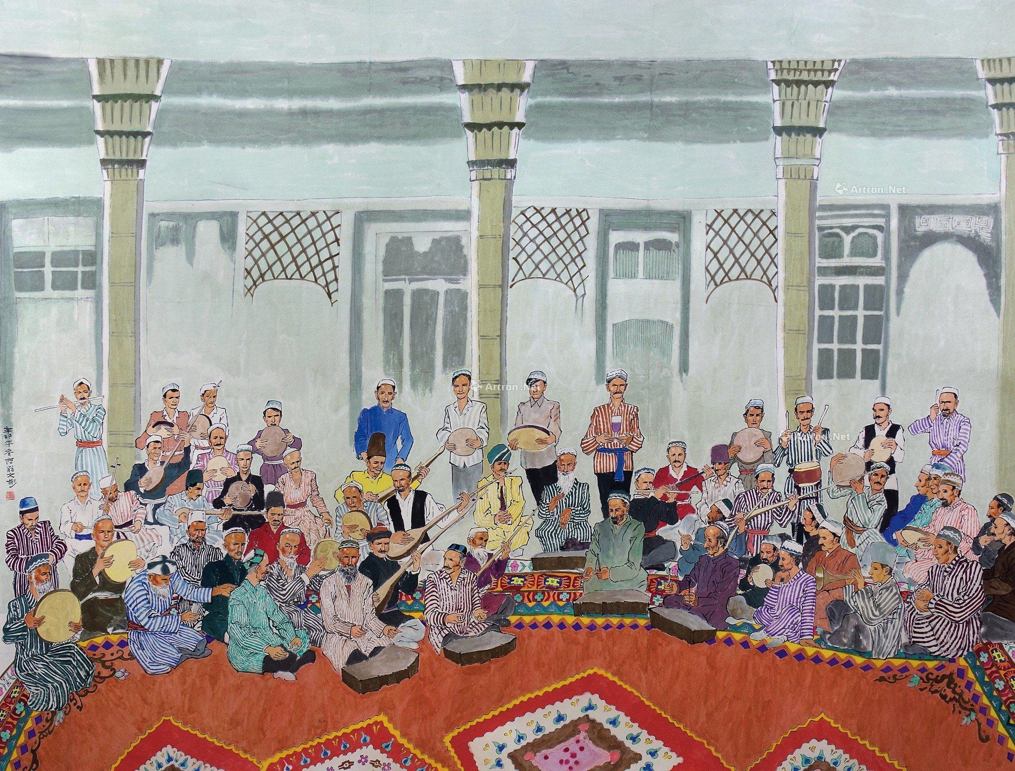 07672011年作新疆维吾尔十二木卡姆设色纸本