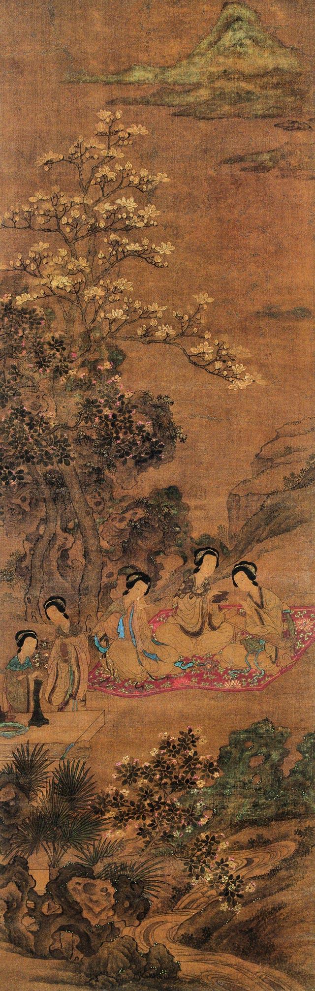 091阆苑女仙图立轴设色绢本