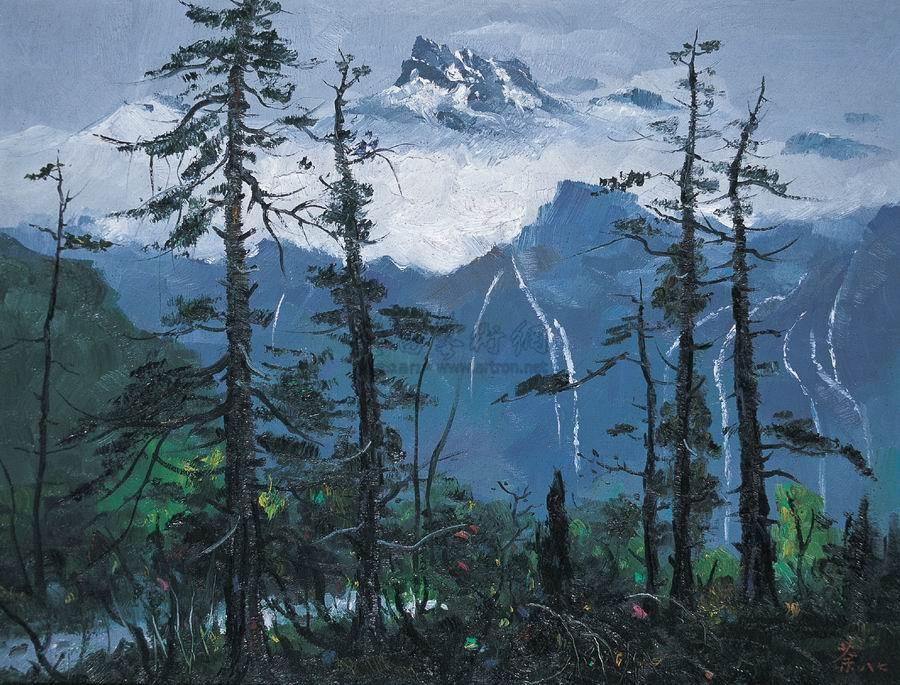 0041 玉龙雪山 布面油画