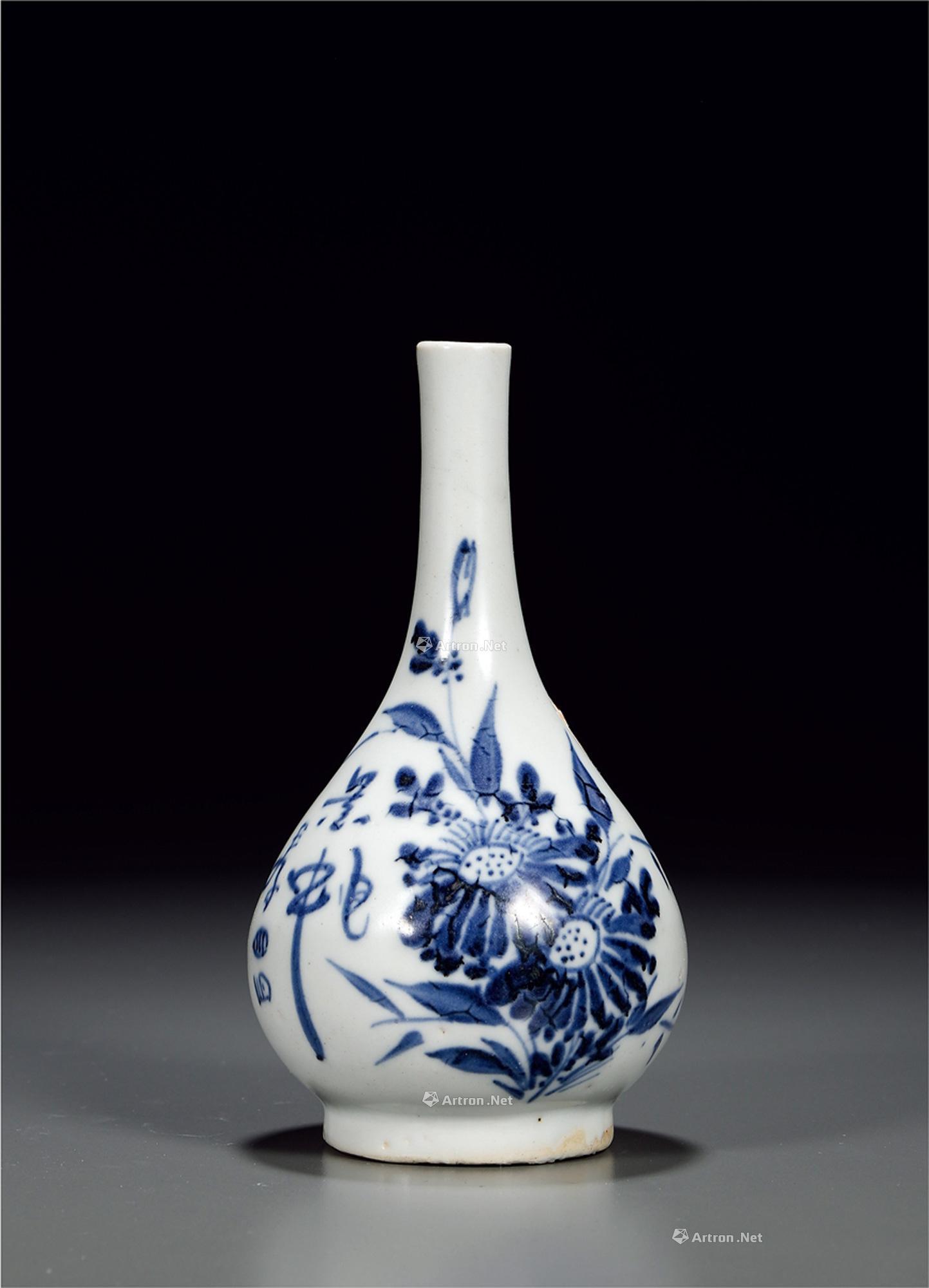 青花花卉纹胆瓶-中国历代瓷器专场-雅昌拍卖