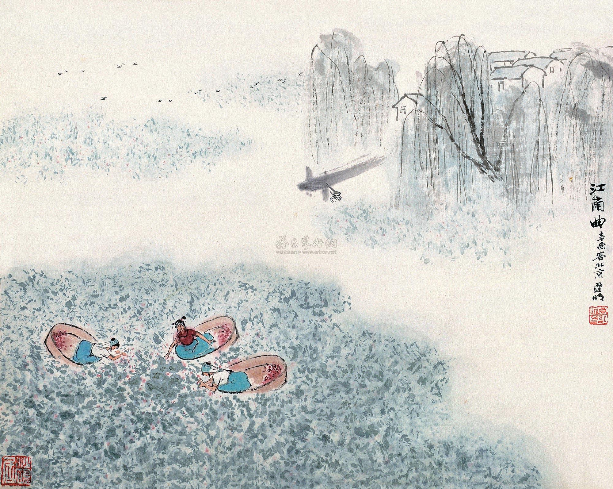 0427江南曲镜心设色纸本