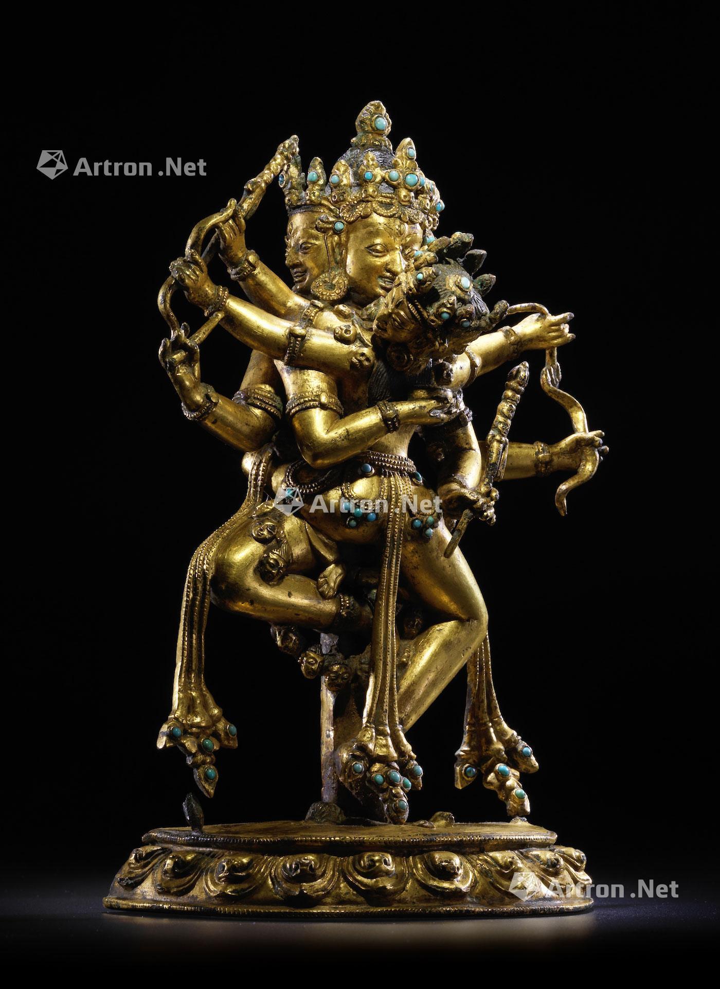 0048 西藏, 十五/十六世纪 铜鎏金大幻金刚像