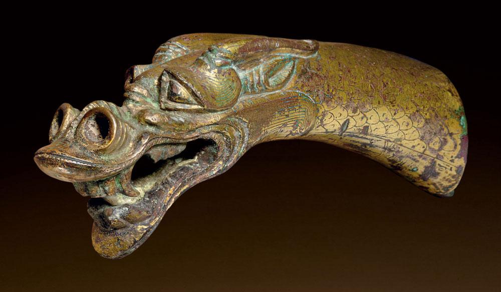 0917东汉六朝公元2至3世纪鎏金铜龙首