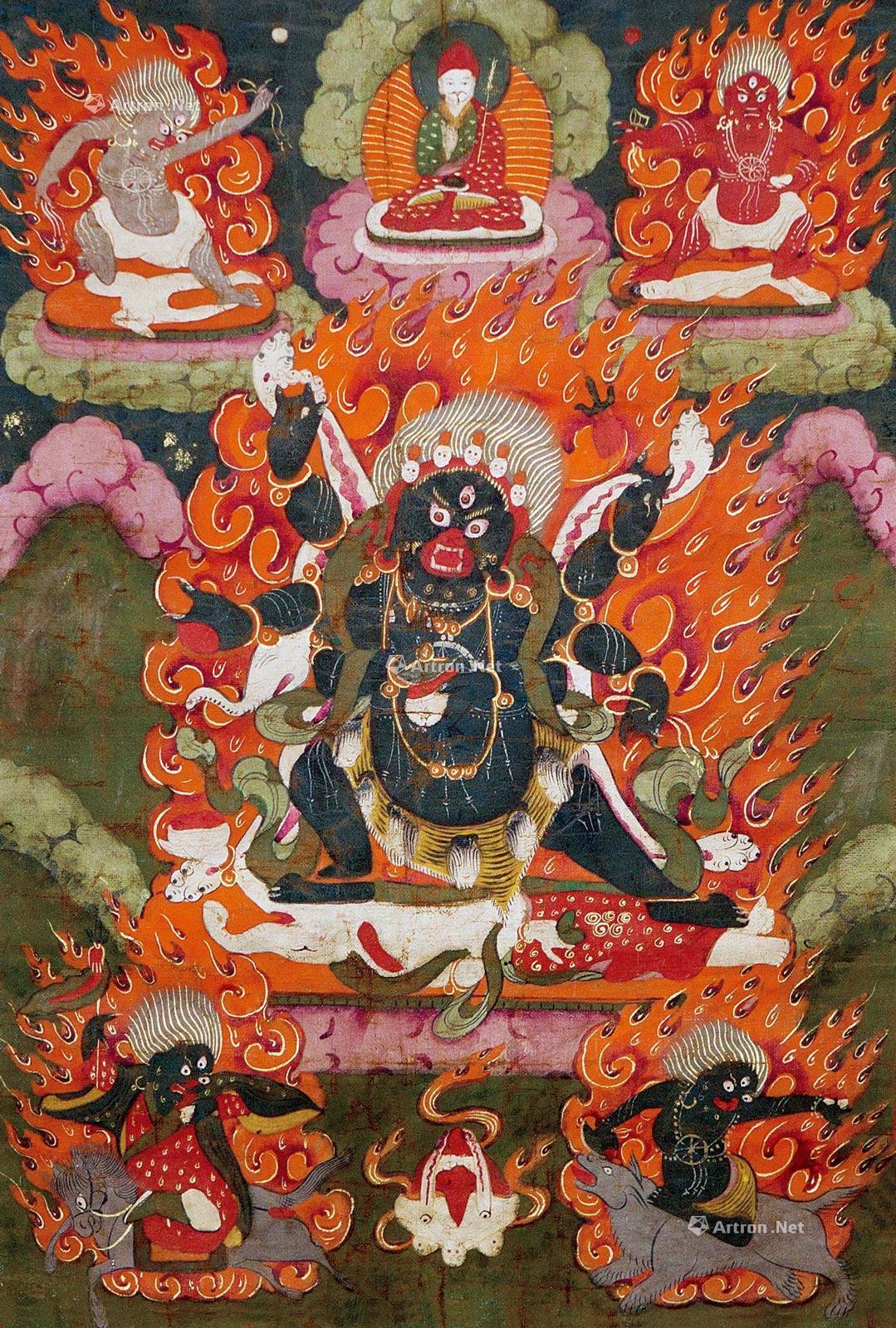 0372 18-19世纪 六臂大黑天唐卡