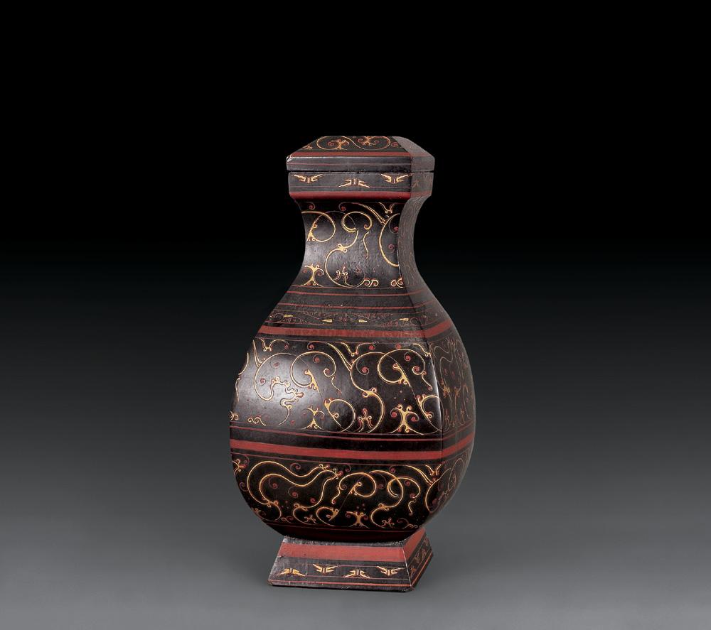 0025西汉凤纹漆钫