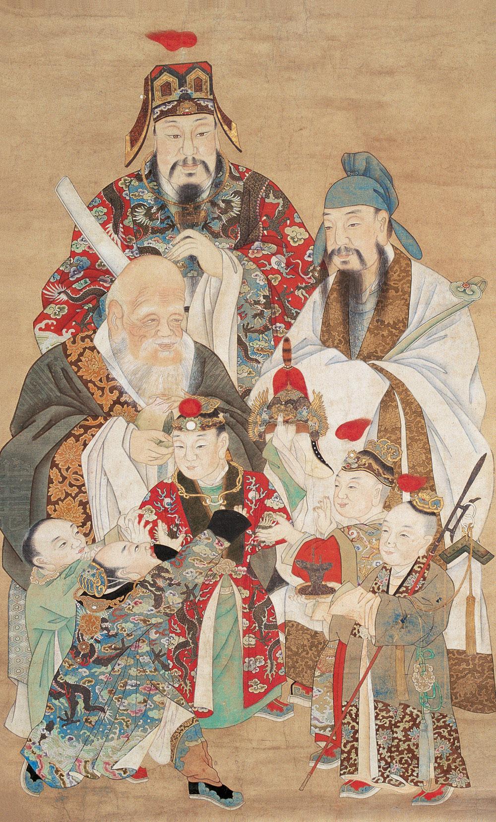 0104 三星图 立轴 设色纸本