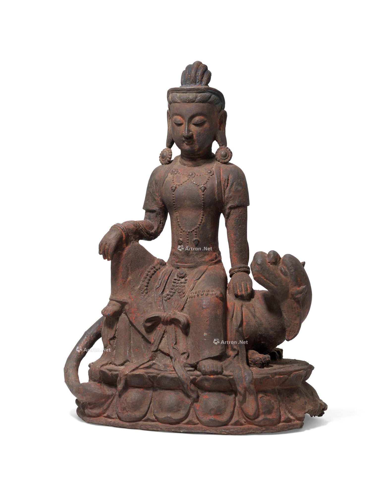 铸铁文殊菩萨坐像-中国瓷器及工艺精品-雅昌拍卖