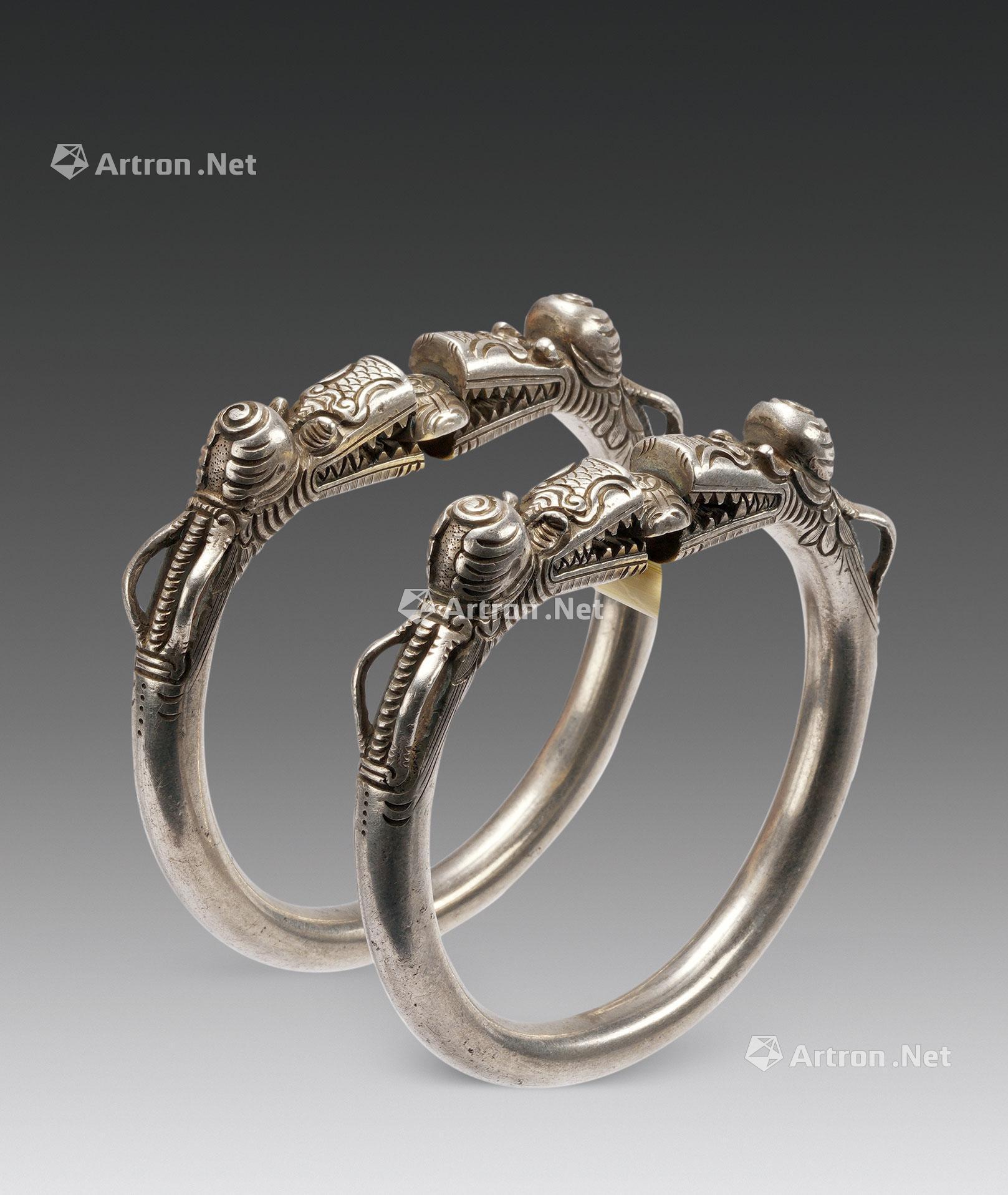 银双龙戏珠纹银手镯-韵惟格古 · 古董珍玩专场-雅昌拍卖
