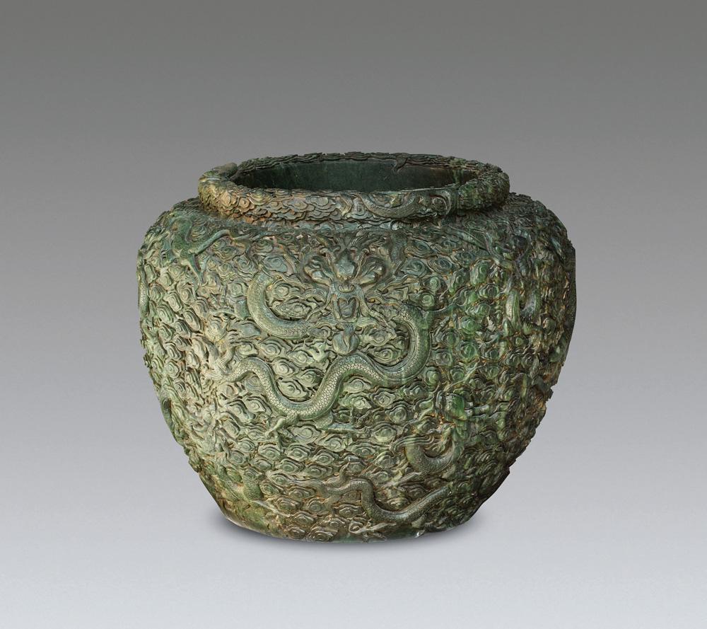 1590 20世纪 碧玉九龙大缸