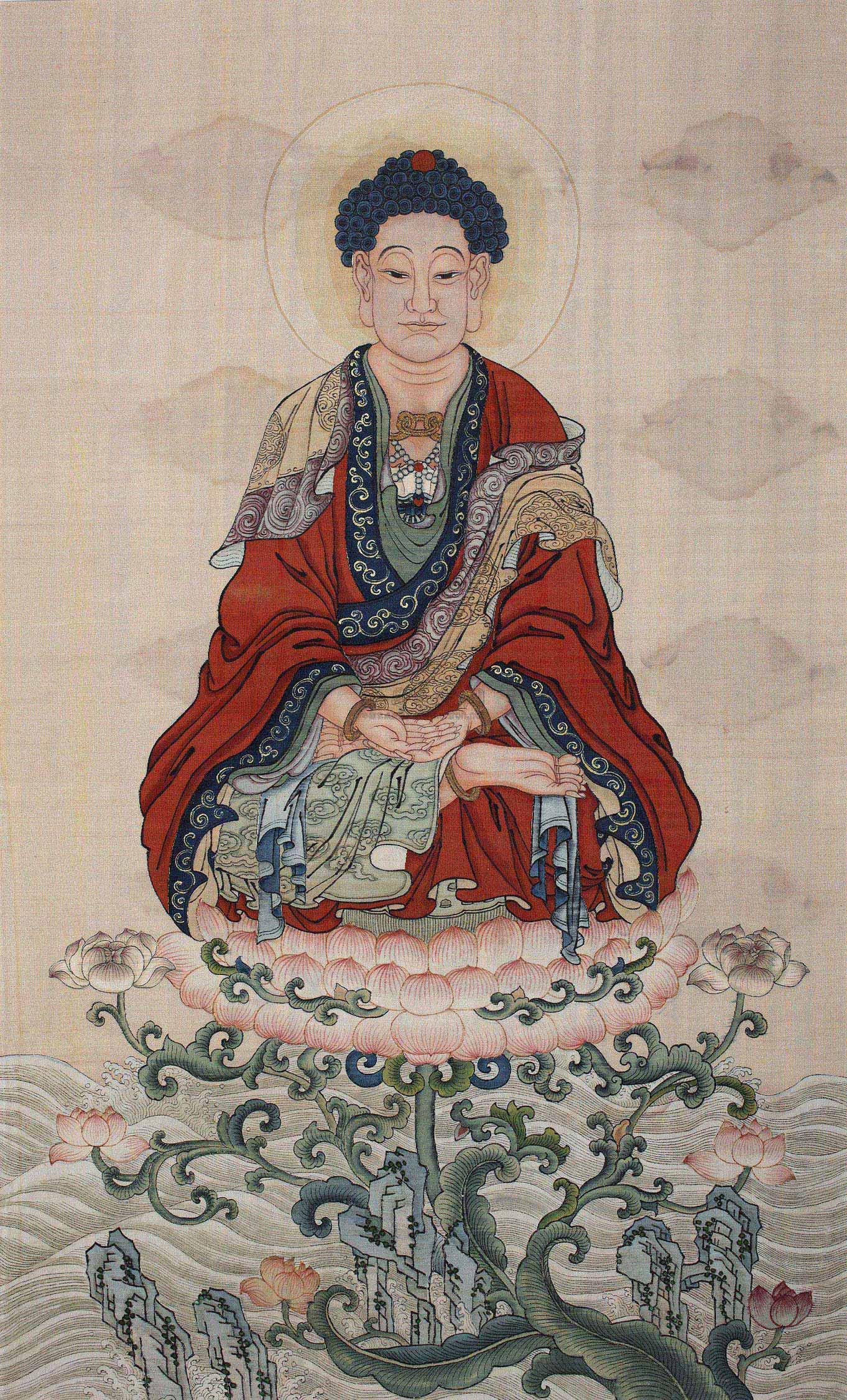 0135清乾隆缂丝莲托释迦牟尼座像