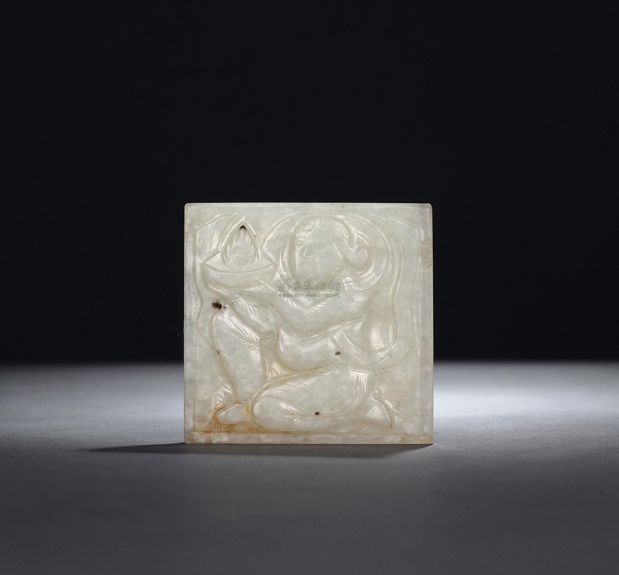 白玉胡人献宝带板-中国古董珍玩(ii)-雅昌拍卖