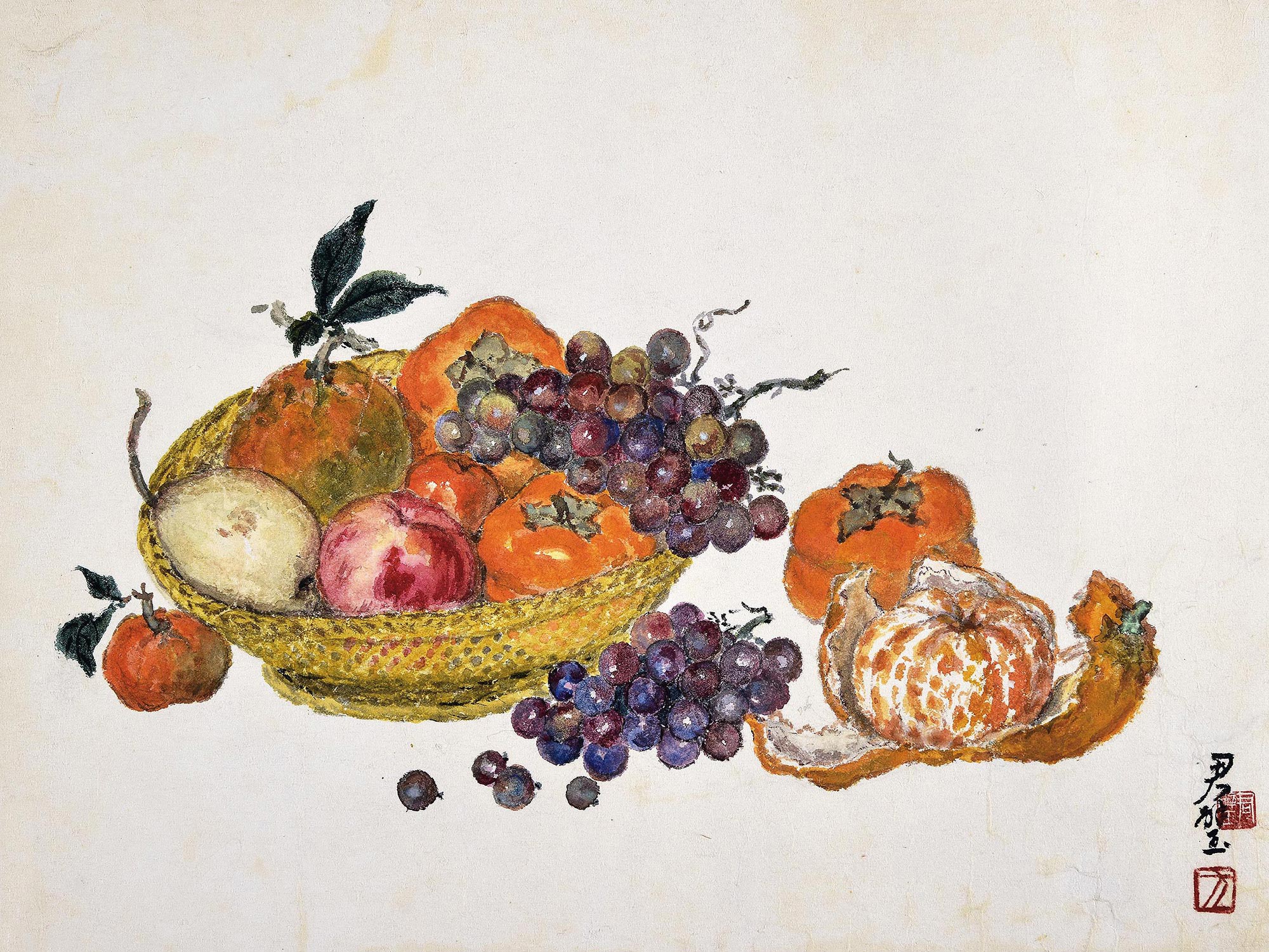 0606果盘纸本设色