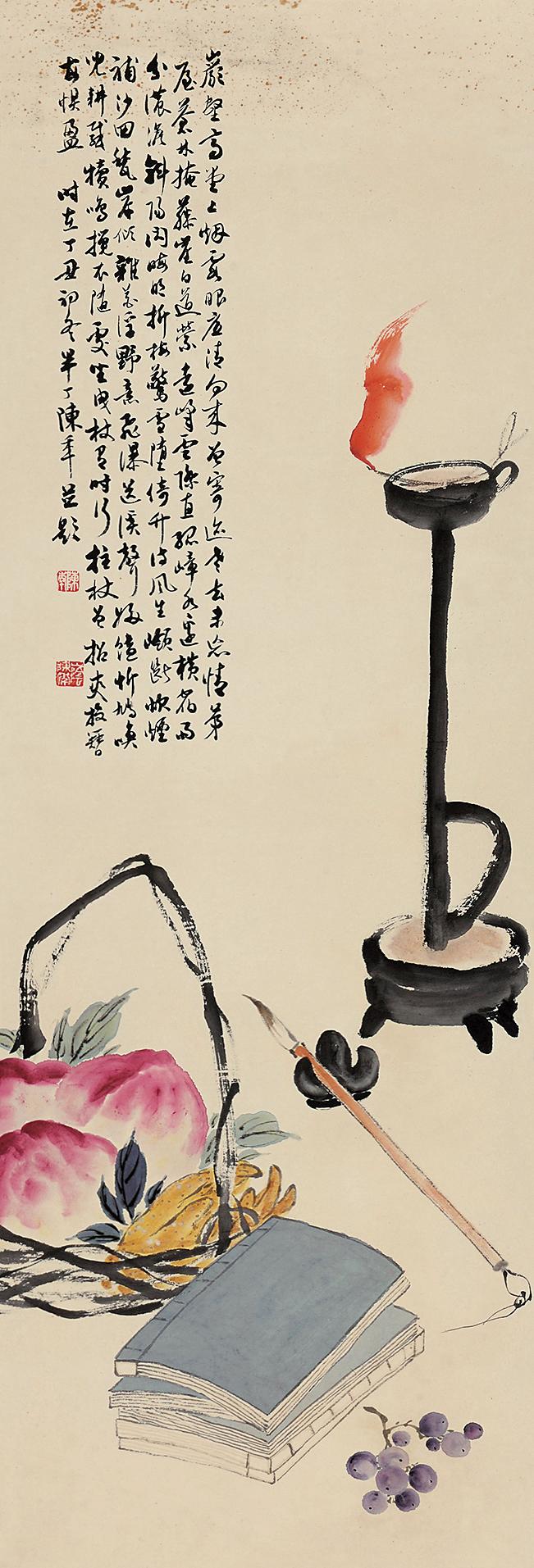 3321清供图立轴设色绢本