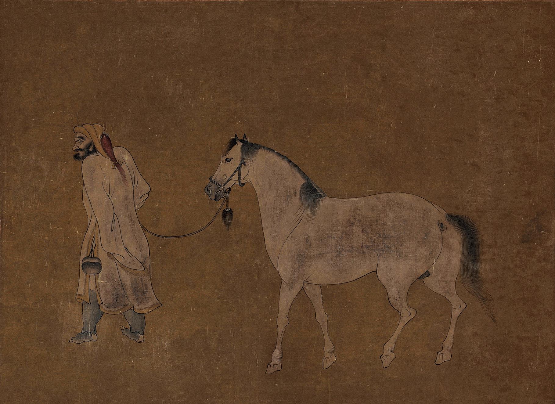 5044人马图立轴设色纸本